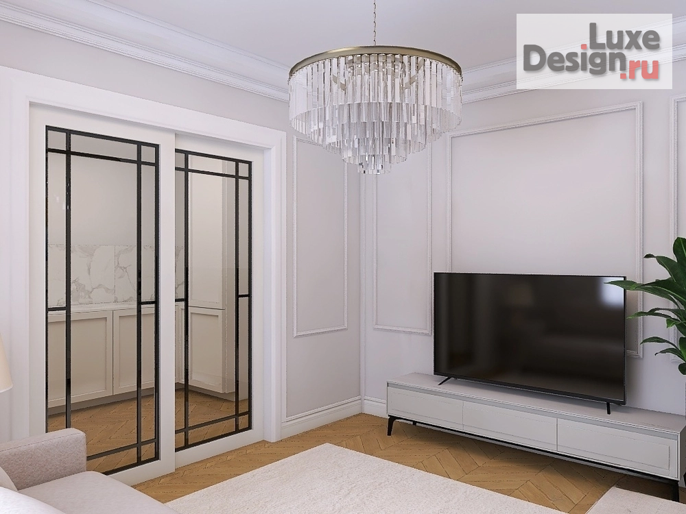 Дизайн интерьера трехкомнатной квартиры "Квартира в старом фонде в неоклассическом стиле " (фото 2)