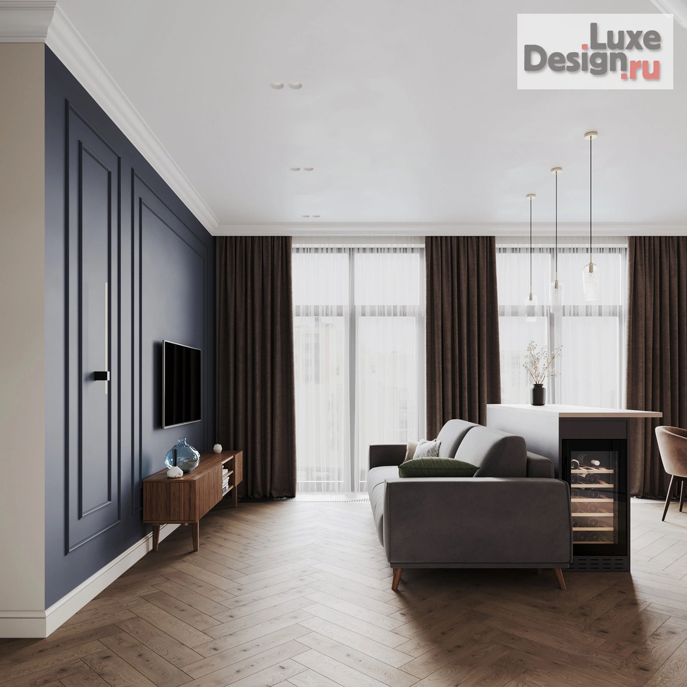 Дизайн интерьера трехкомнатной квартиры "Красногвардейский район СПб // ЖК "Малоохтинский, 68"" (фото 16)