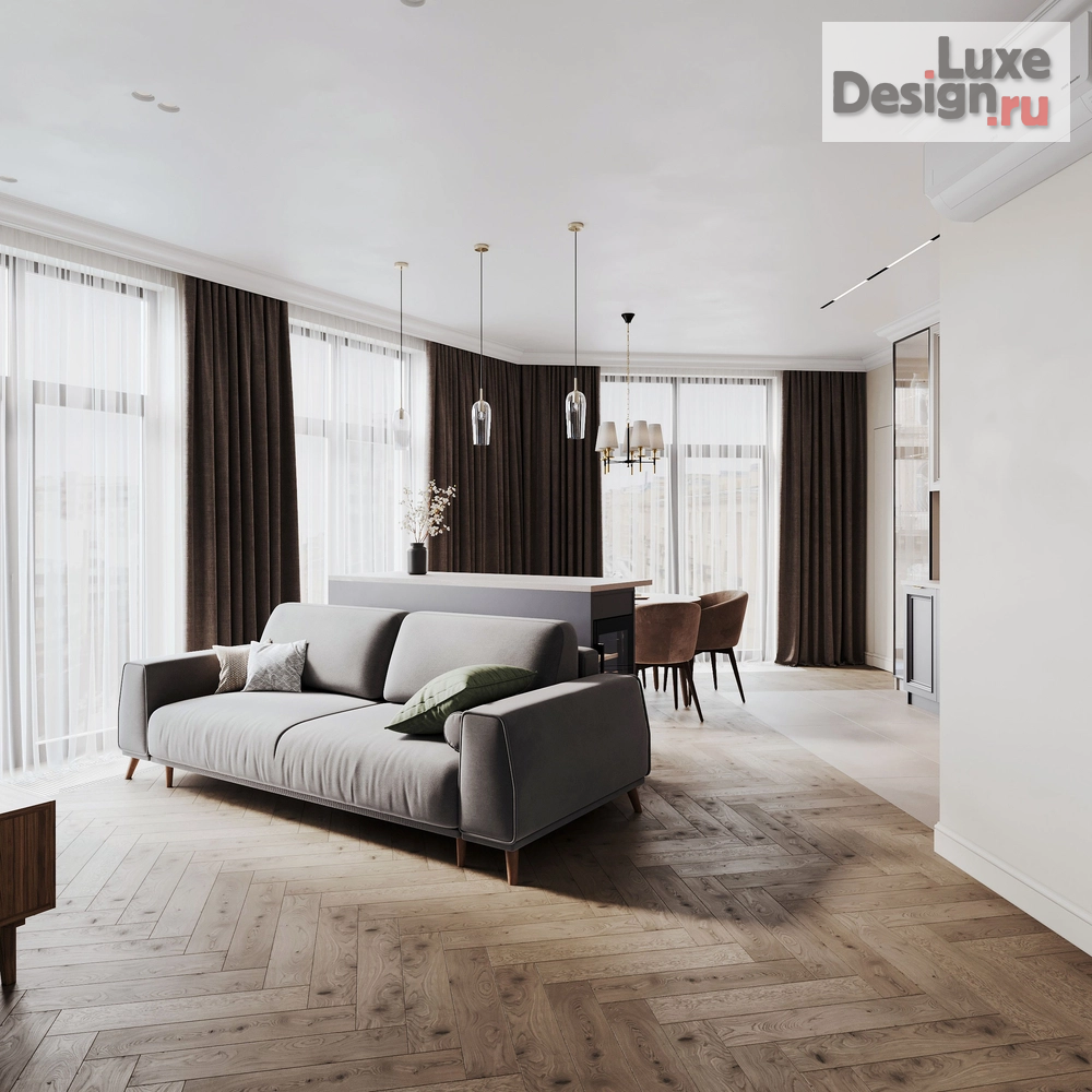 Дизайн интерьера трехкомнатной квартиры "Красногвардейский район СПб // ЖК "Малоохтинский, 68"" (фото 15)