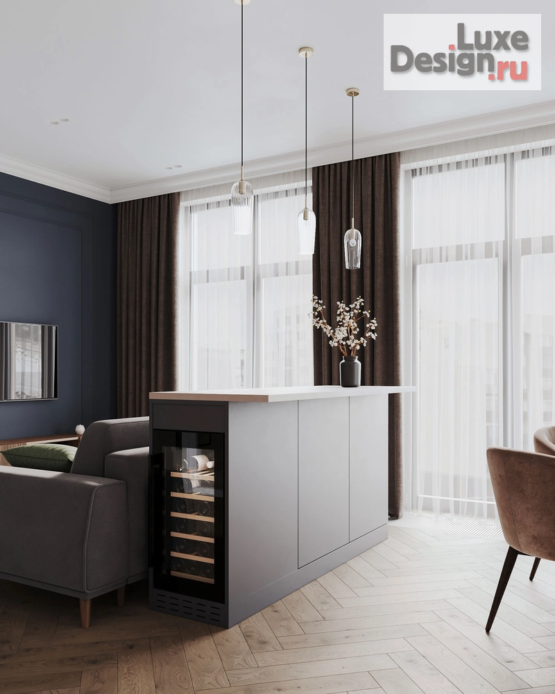 Дизайн интерьера трехкомнатной квартиры "Красногвардейский район СПб // ЖК "Малоохтинский, 68"" (фото 14)