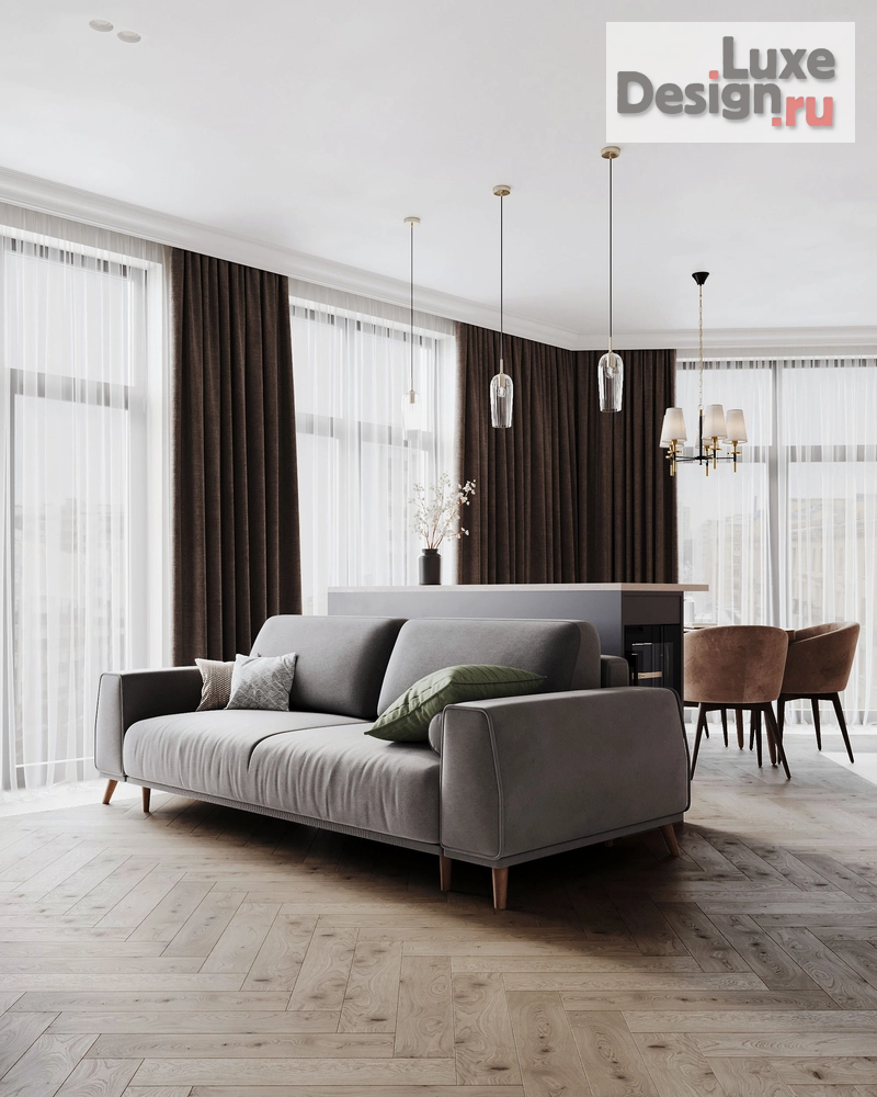 Дизайн интерьера трехкомнатной квартиры "Красногвардейский район СПб // ЖК "Малоохтинский, 68"" (фото 9)