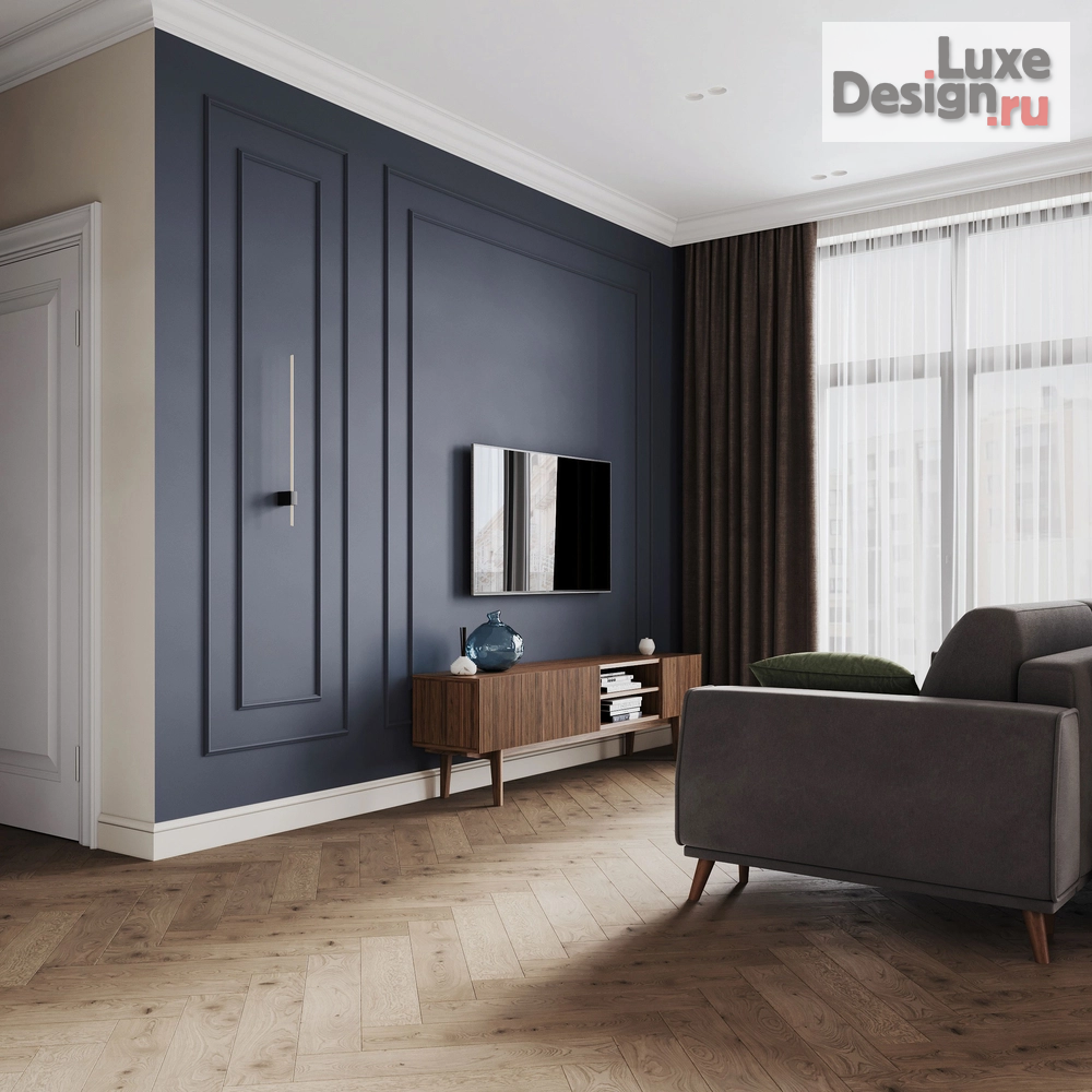 Дизайн интерьера трехкомнатной квартиры "Красногвардейский район СПб // ЖК "Малоохтинский, 68"" (фото 1)