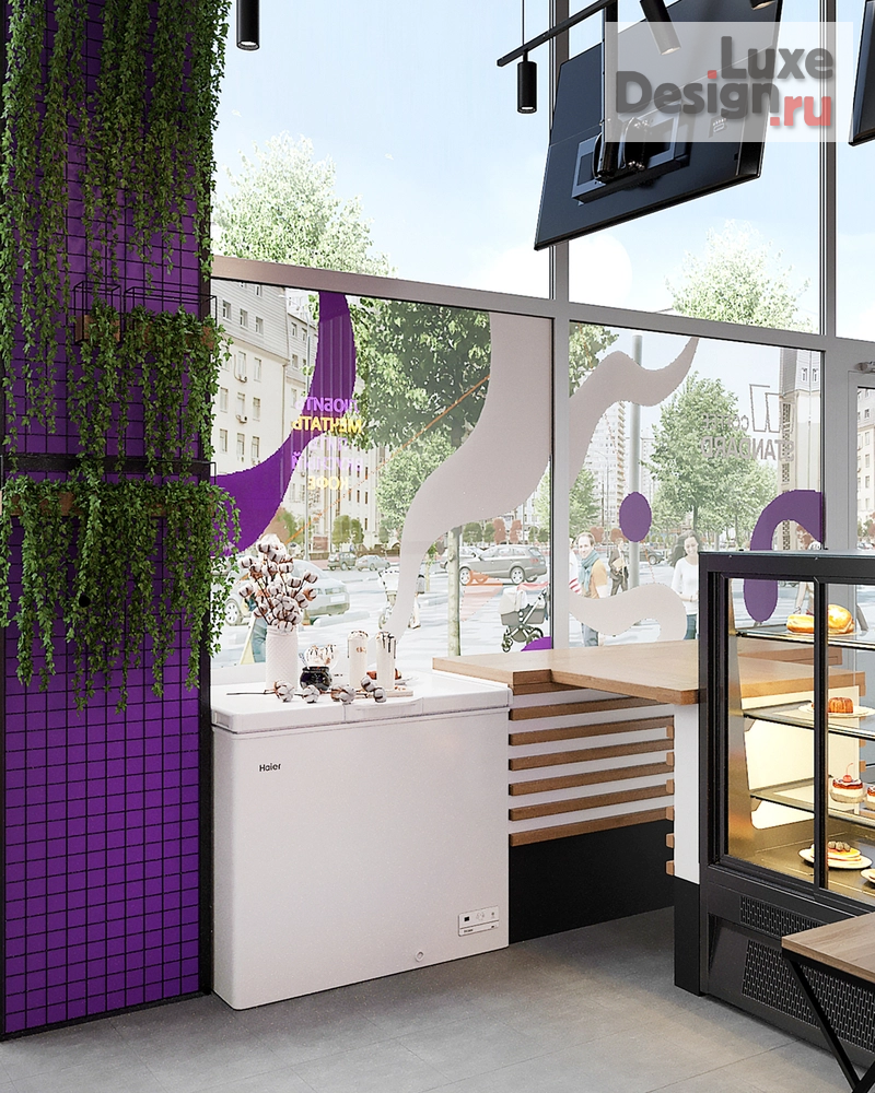 Дизайн интерьера кафе "КОФЕЙНЯ Standart Coffee (Санкт-Петербург, ТЦ Норд и пр. Просвещения)" (фото 5)