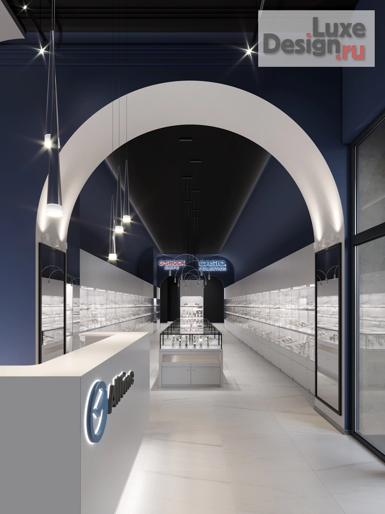 Дизайн интерьера бутика "Салон часов и ювелирных изделий в СПб" (фото 1)