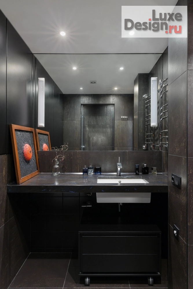 Дизайн интерьера однокомнатной квартиры "Все оттенки черного (современный интерьер для молодого человека)" (фото 18)