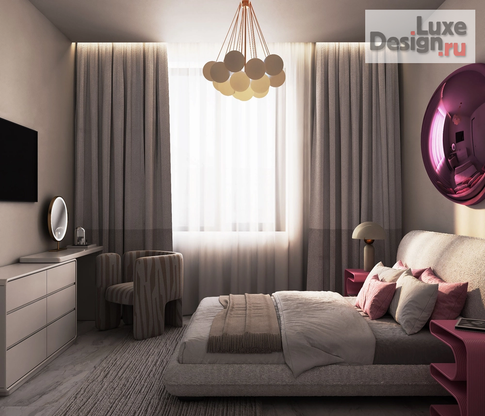 Дизайн интерьера двухкомнатной квартиры ""Pink Dream"  ЖК Golden City- СПБ" (фото 2)