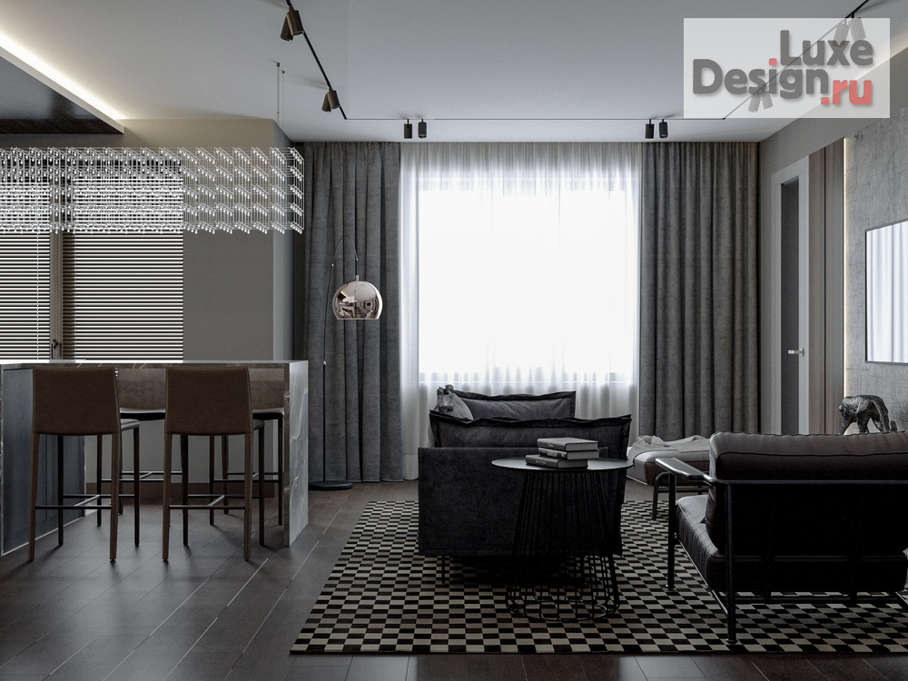 Дизайн интерьера трехкомнатной квартиры " "Темная материя" ЖК THE ONE  - СПБ " (фото 3)