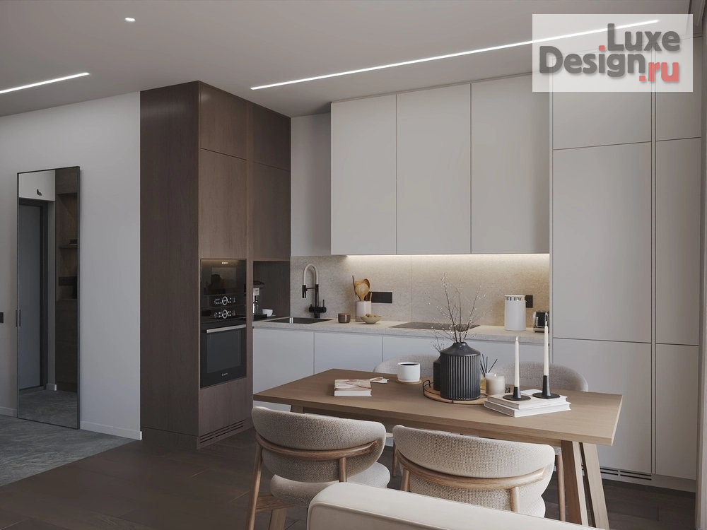 Дизайн интерьера двухкомнатной квартиры "Квартира 56 м², ЖК Шкиперский (Санкт-Петербург)" (фото 1)