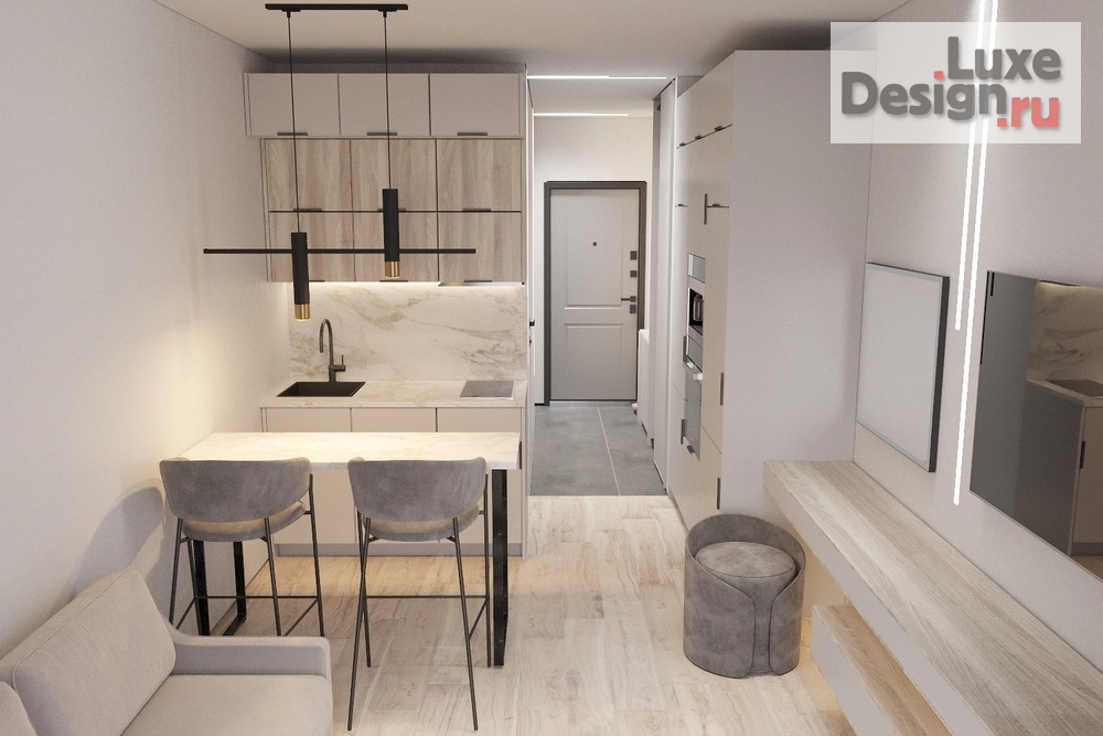 Дизайн интерьера однокомнатной квартиры "Студия Сестрорецк" (фото 1)