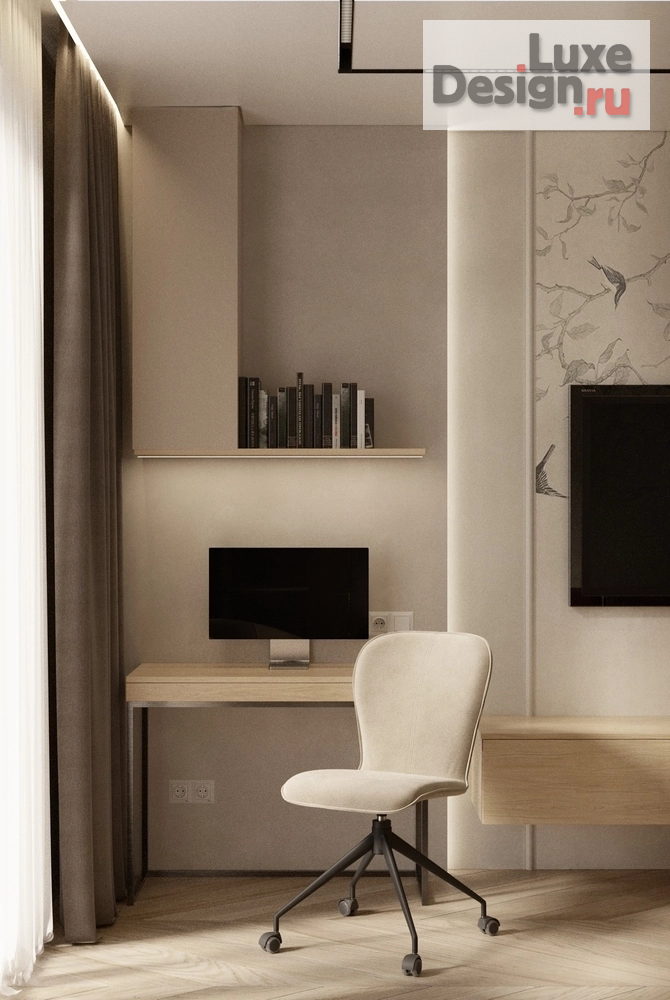 Дизайн интерьера двухкомнатной квартиры ""Малиновые мечты" - проект двухкомнатной квартиры в Санкт-Петербурге ЖК Дефанс " (фото 3)