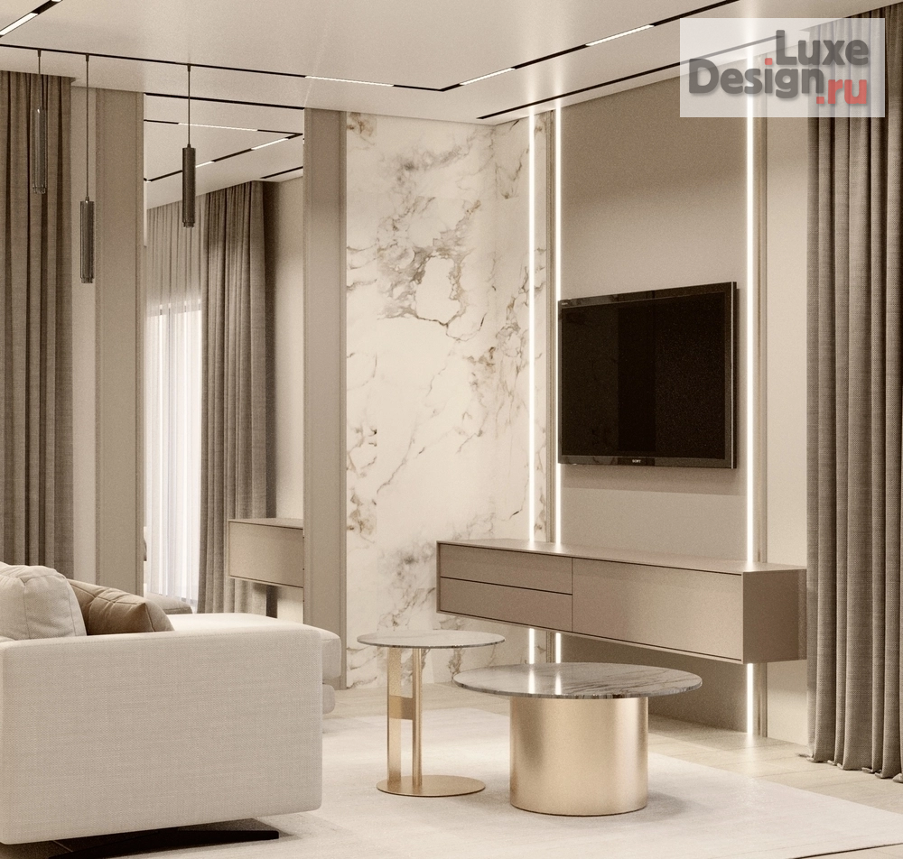 Дизайн интерьера частного дома ""Бархатный беж" - дизайн-проект первого этажа частного дома " (фото 11)