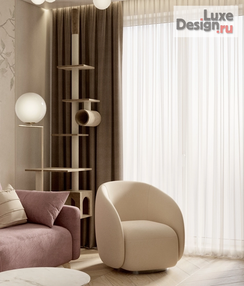 Дизайн интерьера двухкомнатной квартиры ""Малиновые мечты" - проект двухкомнатной квартиры в Санкт-Петербурге ЖК Дефанс " (фото 4)