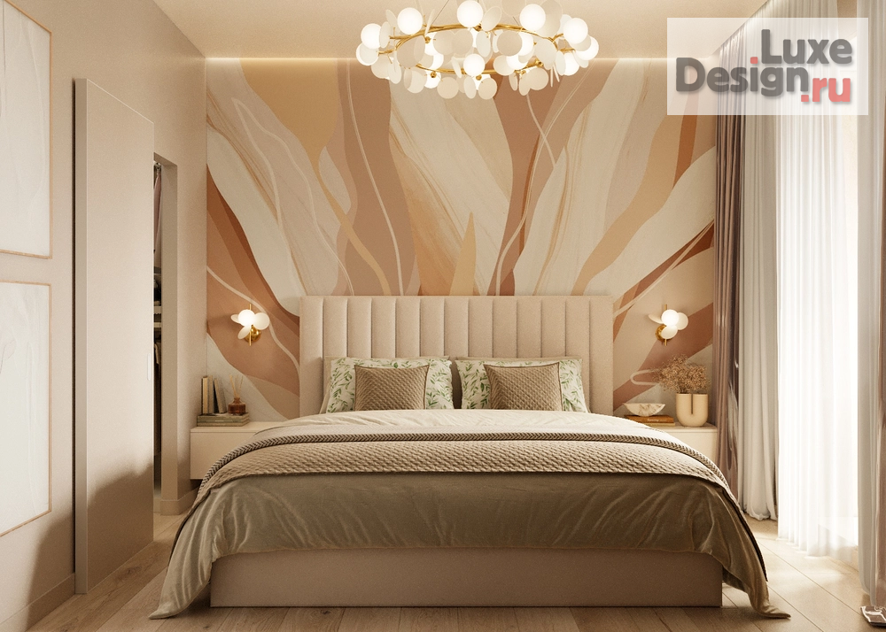 Дизайн интерьера однокомнатной квартиры "Нежная квартира на Арцеуловской аллее" (фото 1)