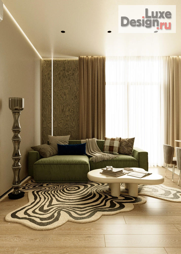 Дизайн интерьера однокомнатной квартиры "Яркая квартира для молодой пары" (фото 4)