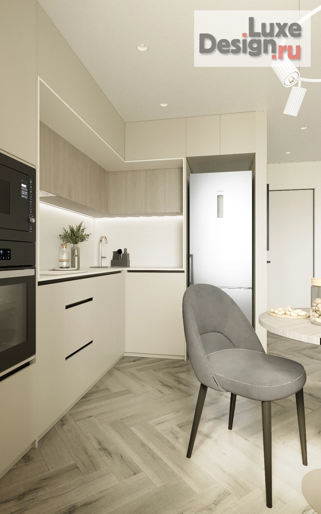 Дизайн интерьера однокомнатной квартиры "Воздушная квартира на Новоизмайловском" (фото 11)