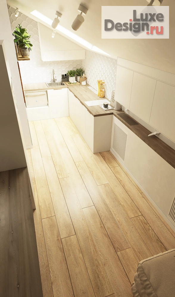 Дизайн интерьера апартаментов "Двухуровневые апартаменты на Обводном канале" (фото 9)