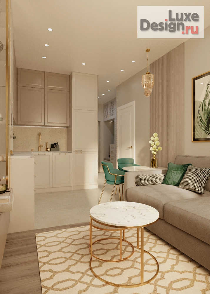 Дизайн интерьера однокомнатной квартиры "Нежная квартира на Арцеуловской аллее" (фото 5)