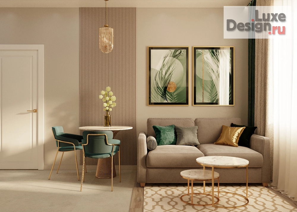 Дизайн интерьера однокомнатной квартиры "Нежная квартира на Арцеуловской аллее" (фото 4)