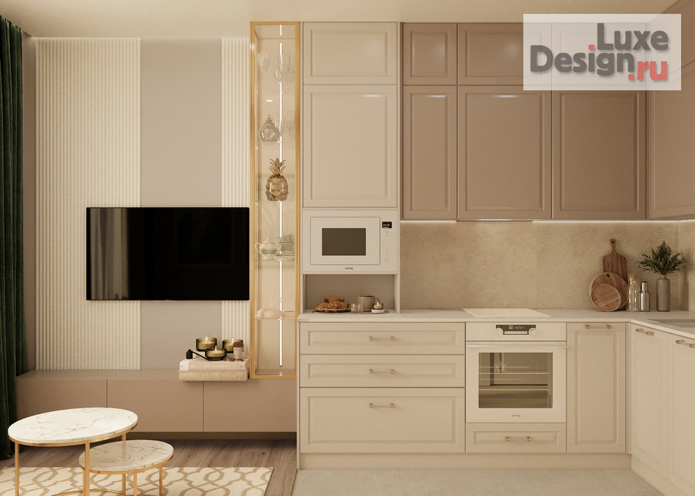 Дизайн интерьера однокомнатной квартиры "Нежная квартира на Арцеуловской аллее" (фото 7)