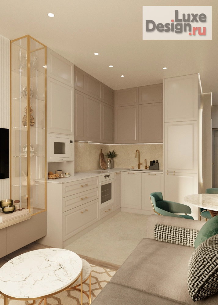 Дизайн интерьера однокомнатной квартиры "Нежная квартира на Арцеуловской аллее" (фото 6)