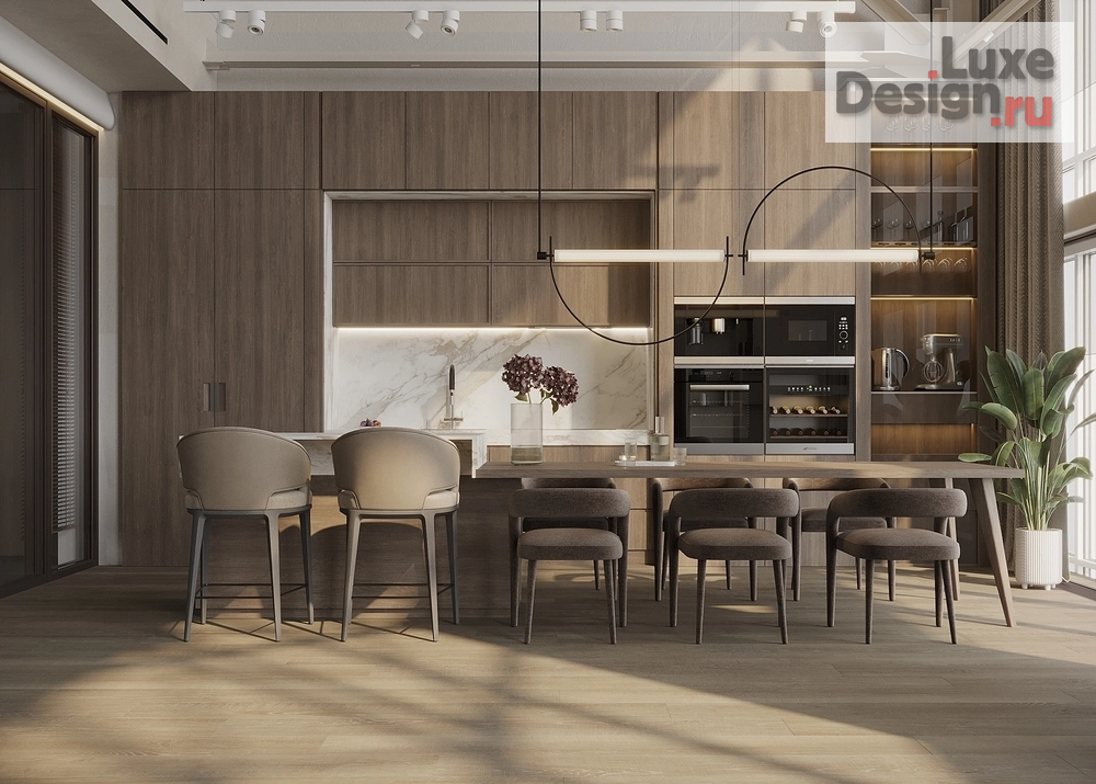 Дизайн интерьера пентхауса "Дизайн интерьера пентхауса Green Hill лофт пространство 1 этаж" (фото 6)