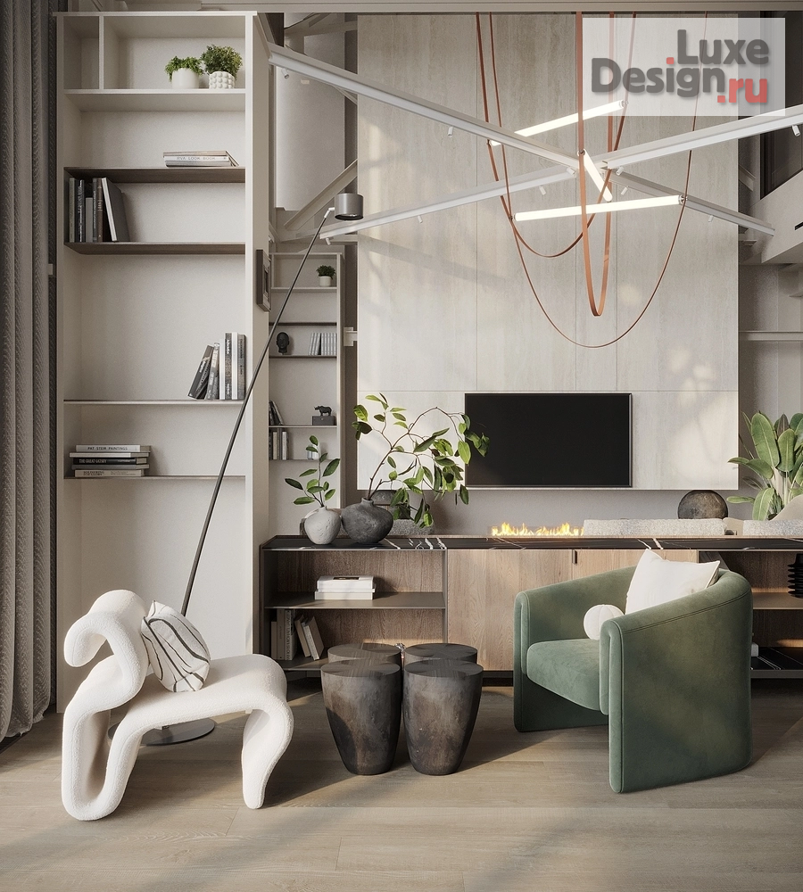 Дизайн интерьера пентхауса "Дизайн интерьера пентхауса Green Hill лофт пространство 1 этаж" (фото 3)