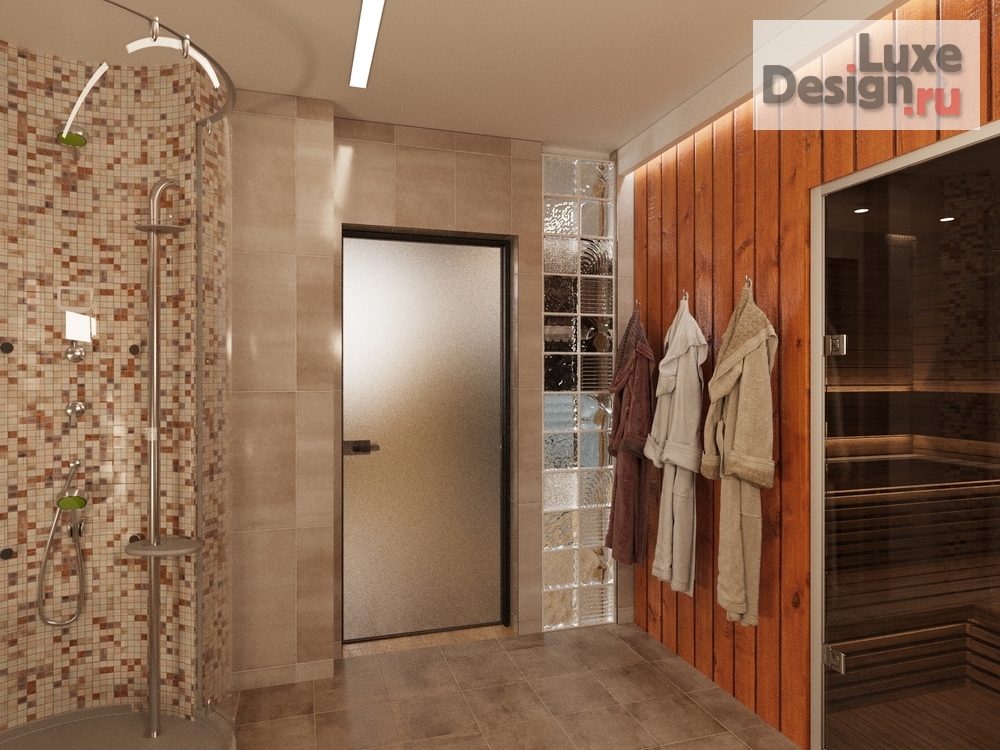 Дизайн интерьера бани "SPA -центр в частном доме." (фото 6) от дизайнера Мельников Глеб Дизайн интерьера бани "SPA -центр в частном доме." (фото 6)
