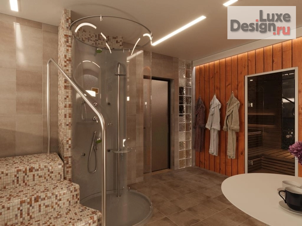 Дизайн интерьера бани "SPA -центр в частном доме." (фото 2) от дизайнера Мельников Глеб Дизайн интерьера бани "SPA -центр в частном доме." (фото 2)