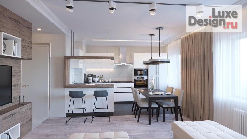 Дизайн интерьера трехкомнатной квартиры "Дизайн-проект квартира в г. Кингисепп" (фото 2)