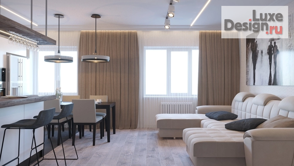 Дизайн интерьера трехкомнатной квартиры "Дизайн-проект квартира в г. Кингисепп" (фото 3)