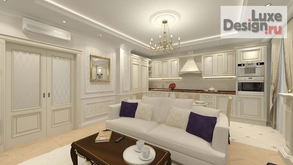 Дизайн интерьера трехкомнатной квартиры "Дизайн-проект квартиры в г. Санкт-Петербург,  ЖК Времена года" (фото 1)