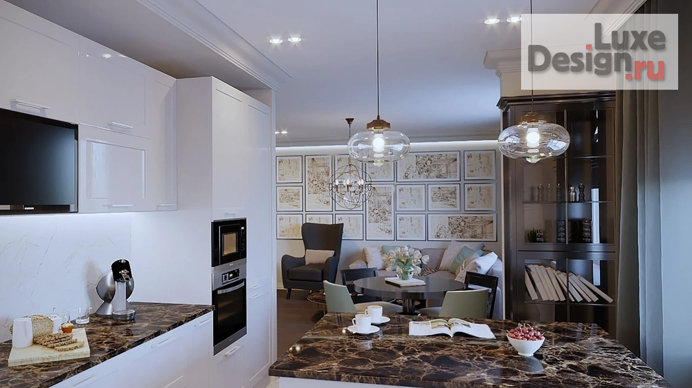 Дизайн интерьера четырехкомнатной квартиры "квартира в г. Санкт-Петербург, на ул. Центральная (Кудрово)" (фото 4)