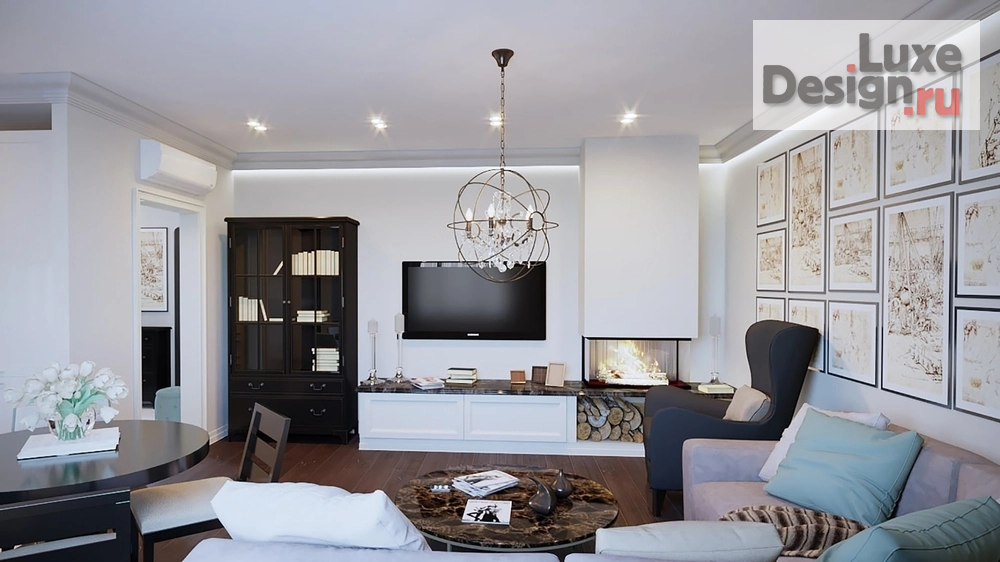 Дизайн интерьера четырехкомнатной квартиры "квартира в г. Санкт-Петербург, на ул. Центральная (Кудрово)" (фото 1)