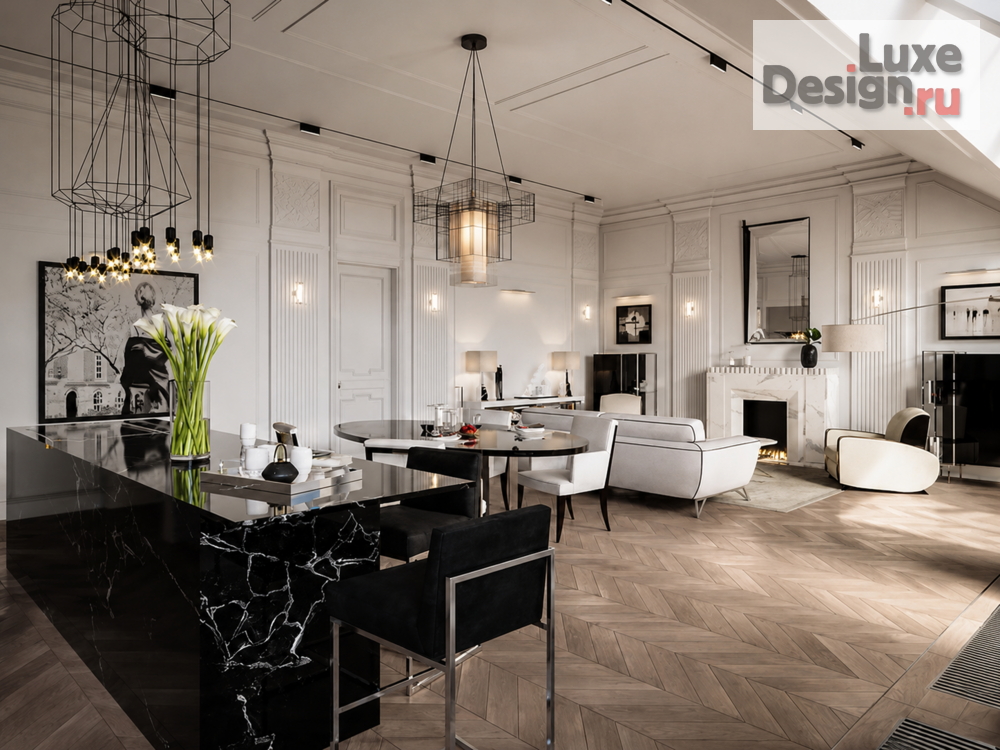 Дизайн интерьера квартиры "Классика в ЖК «Аквамарин 2» — 377 м²" (фото 3) от дизайнера Черный Максим Дизайн интерьера квартиры "Классика в ЖК «Аквамарин 2» — 377 м²" (фото 3)