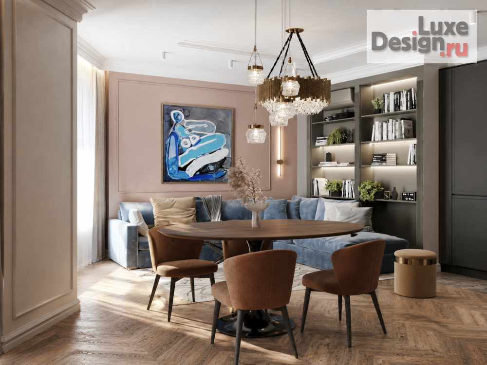 Дизайн интерьера квартиры "Эклектика в ЖК «Куинджи» — 134 м²" (фото 2)