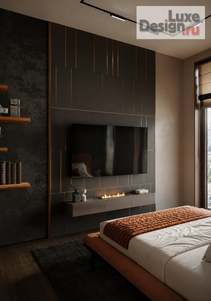 Дизайн интерьера квартиры "Тёмный интерьер с элементами ар-деко в ЖК «RedSide» — 150 м²" (фото 10) от дизайнера Черный Максим Дизайн интерьера квартиры "Тёмный интерьер с элементами ар-деко в ЖК «RedSide» — 150 м²" (фото 10)