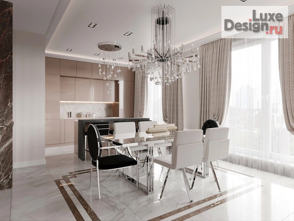 Дизайн интерьера трехкомнатной квартиры "Дизайн квартиры в ЖК «Крестовский De Luxe»" (фото 1)