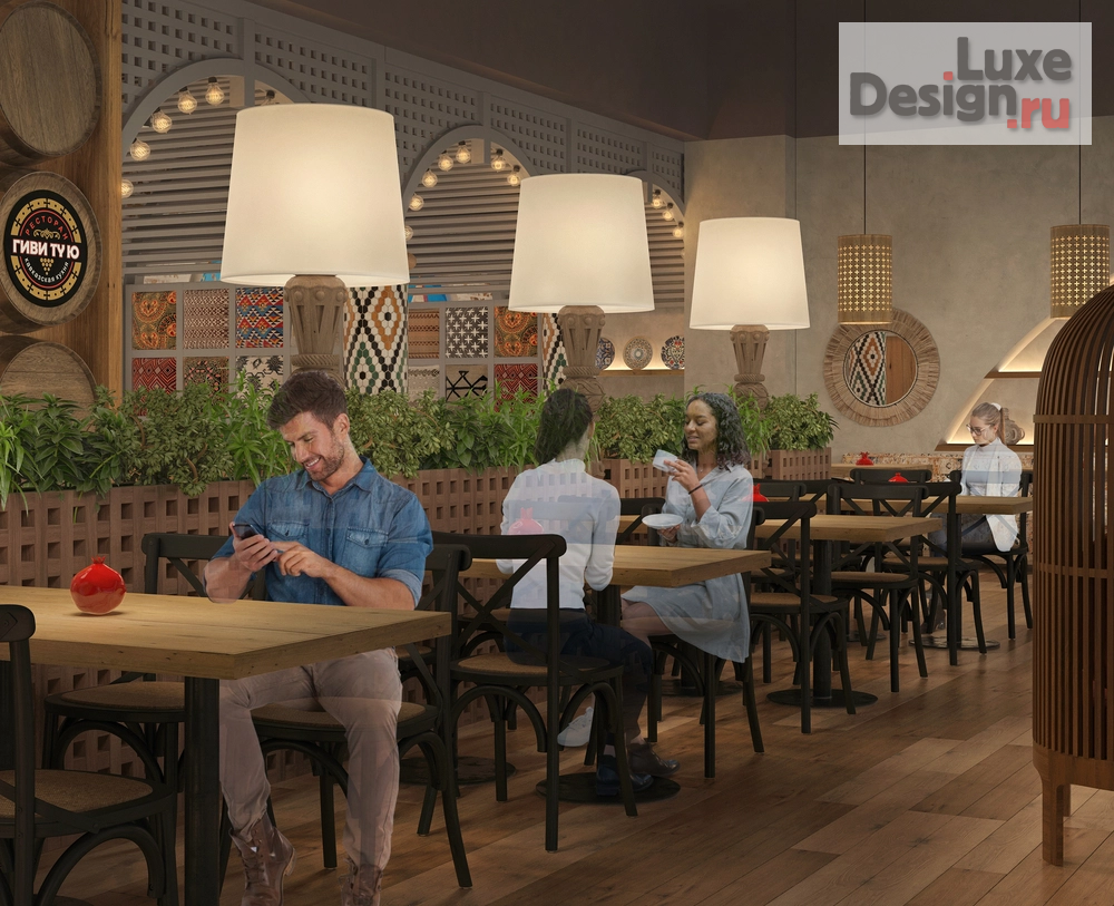 Дизайн интерьера ресторана ""ГИВИ ТУ Ю" грузинский ресторан" (фото 13)