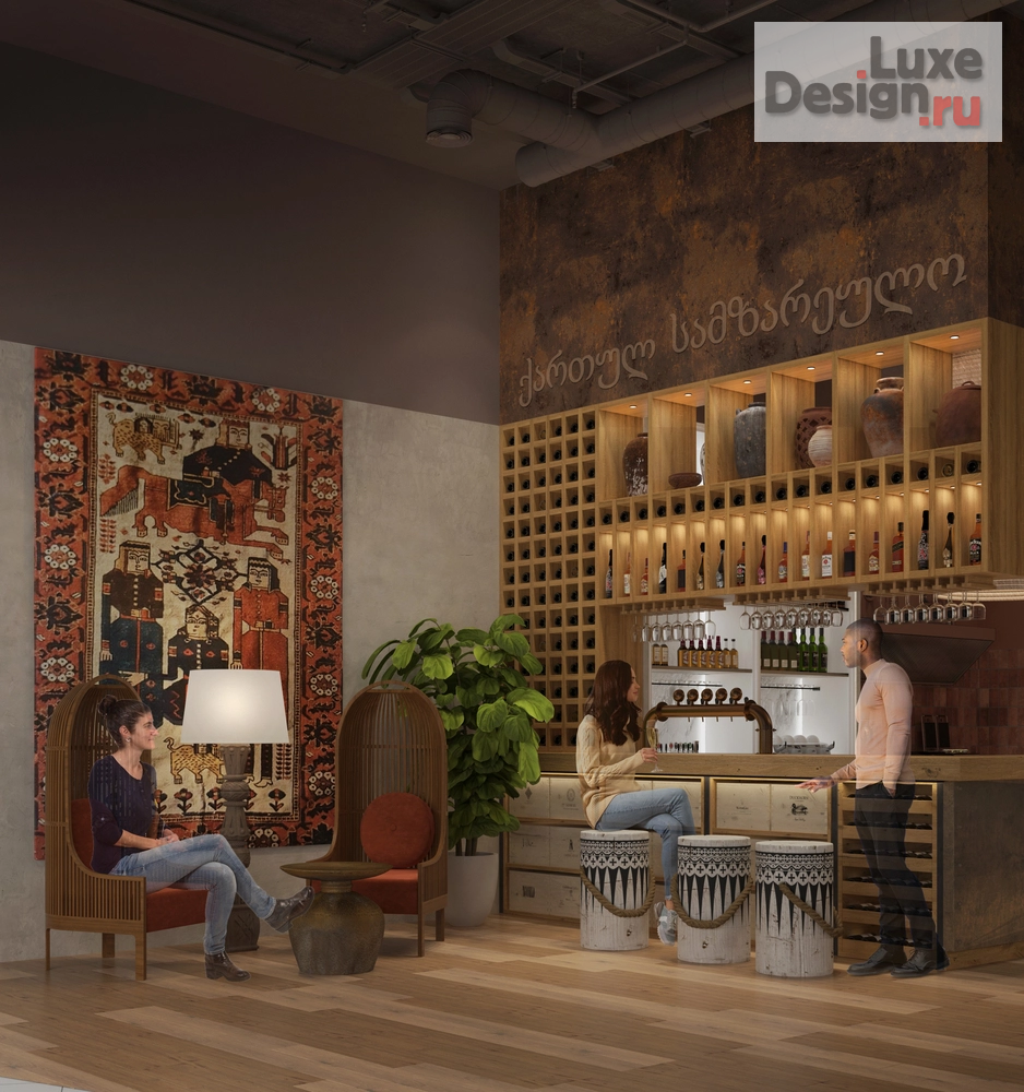 Дизайн интерьера ресторана ""ГИВИ ТУ Ю" грузинский ресторан" (фото 2)