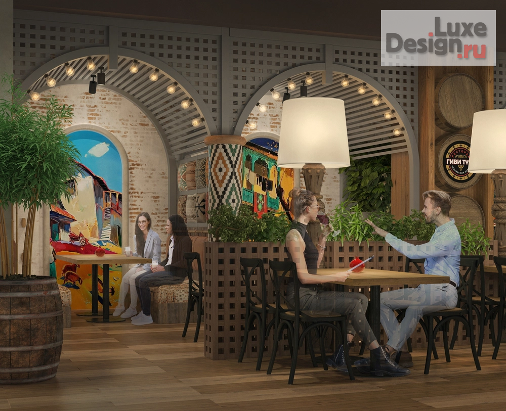 Дизайн интерьера ресторана ""ГИВИ ТУ Ю" грузинский ресторан" (фото 8)