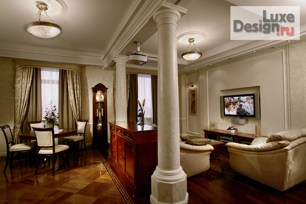 Дизайн интерьера загородного дома "Лучшие гостиные и кухни - гостиные из наших реализованных проектов" (фото 22)