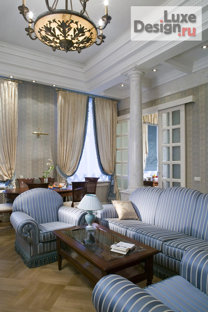 Дизайн интерьера загородного дома "Лучшие гостиные и кухни - гостиные из наших реализованных проектов" (фото 19)