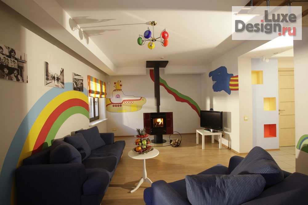 Дизайн интерьера загородного дома "Лучшие гостиные и кухни - гостиные из наших реализованных проектов" (фото 7)