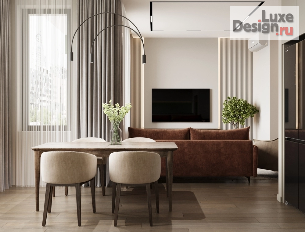 Дизайн интерьера двухкомнатной квартиры "Дизайн 2-комнатной квартиры в ЖК ID Park Pobedy" (фото 1)