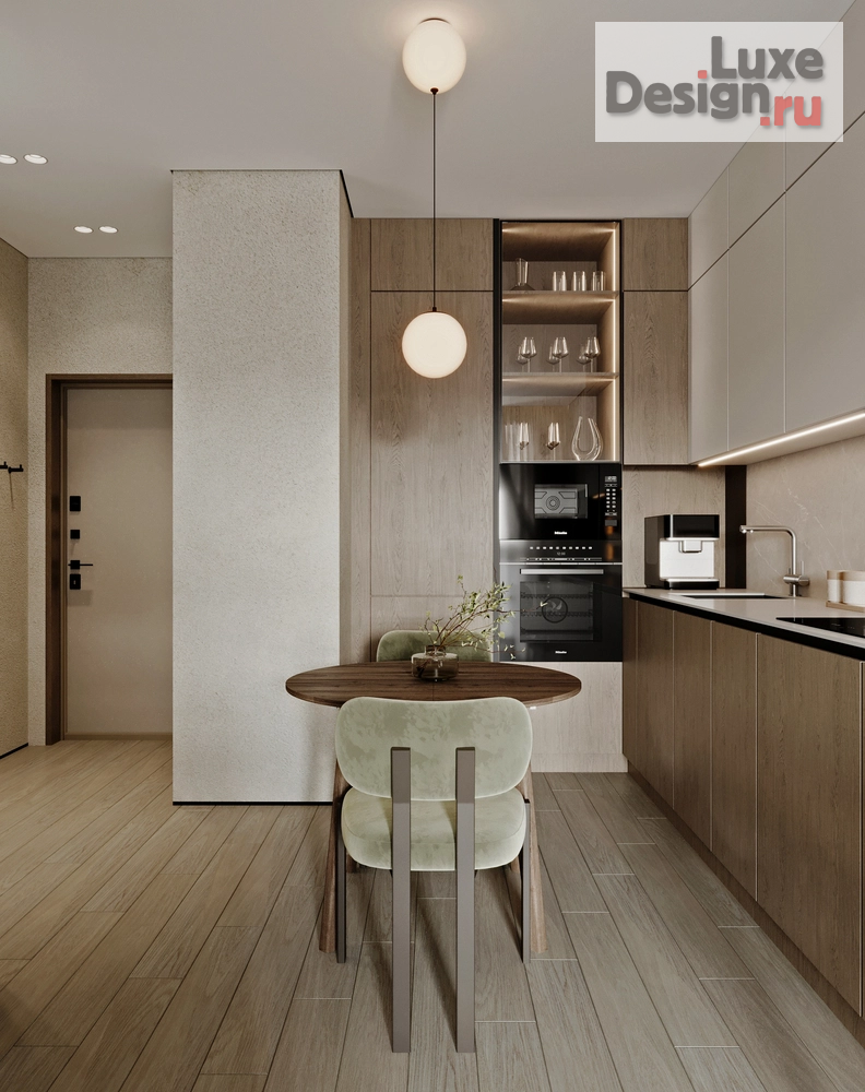 Дизайн интерьера однокомнатной квартиры "Дизайн 1-комнатной квартиры в ЖК «Шкиперский 19»" (фото 4)