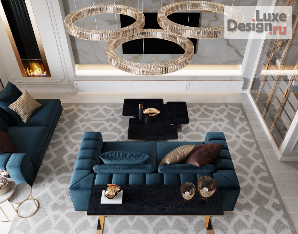 Дизайн интерьера гостиной "Кухня-гостиная DeLux на Офицерском" (фото 1)