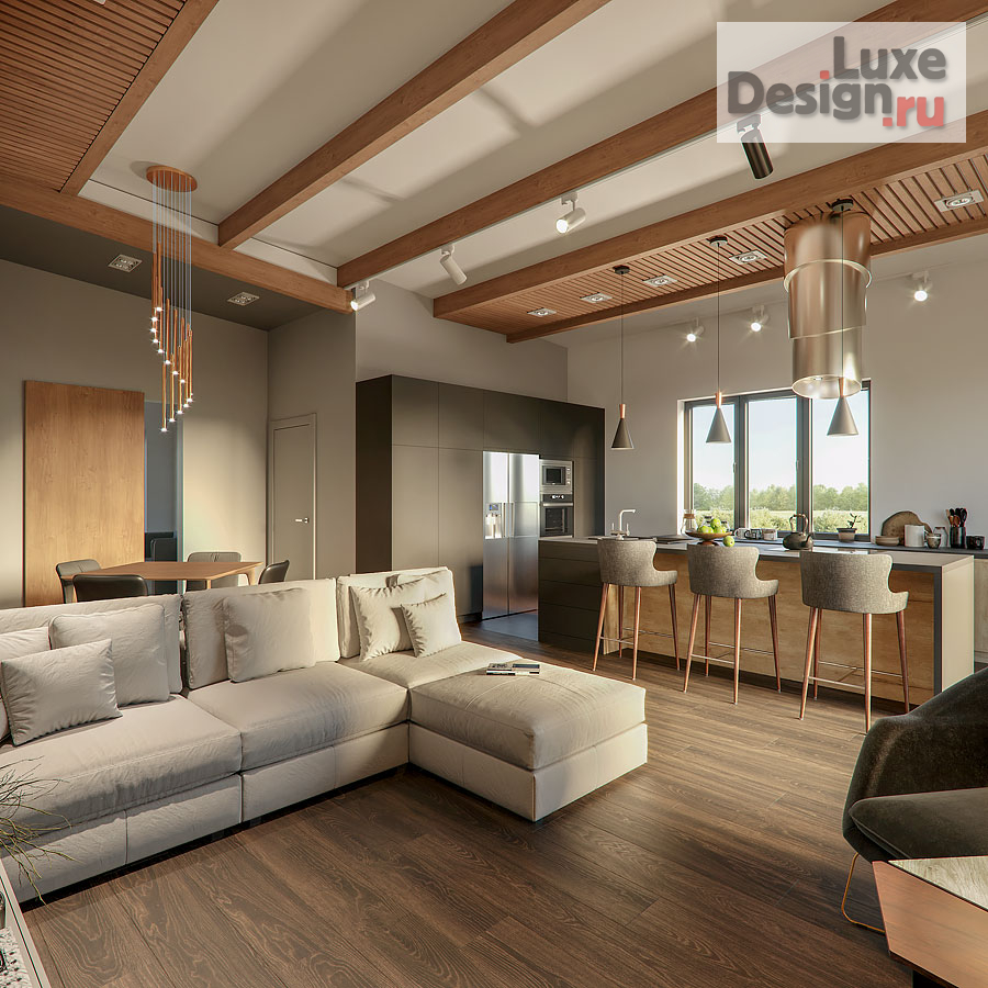 Дизайн интерьера коттеджа "Коттедж 1‑эт, 130 м2, Красноглинский район" (фото 2)