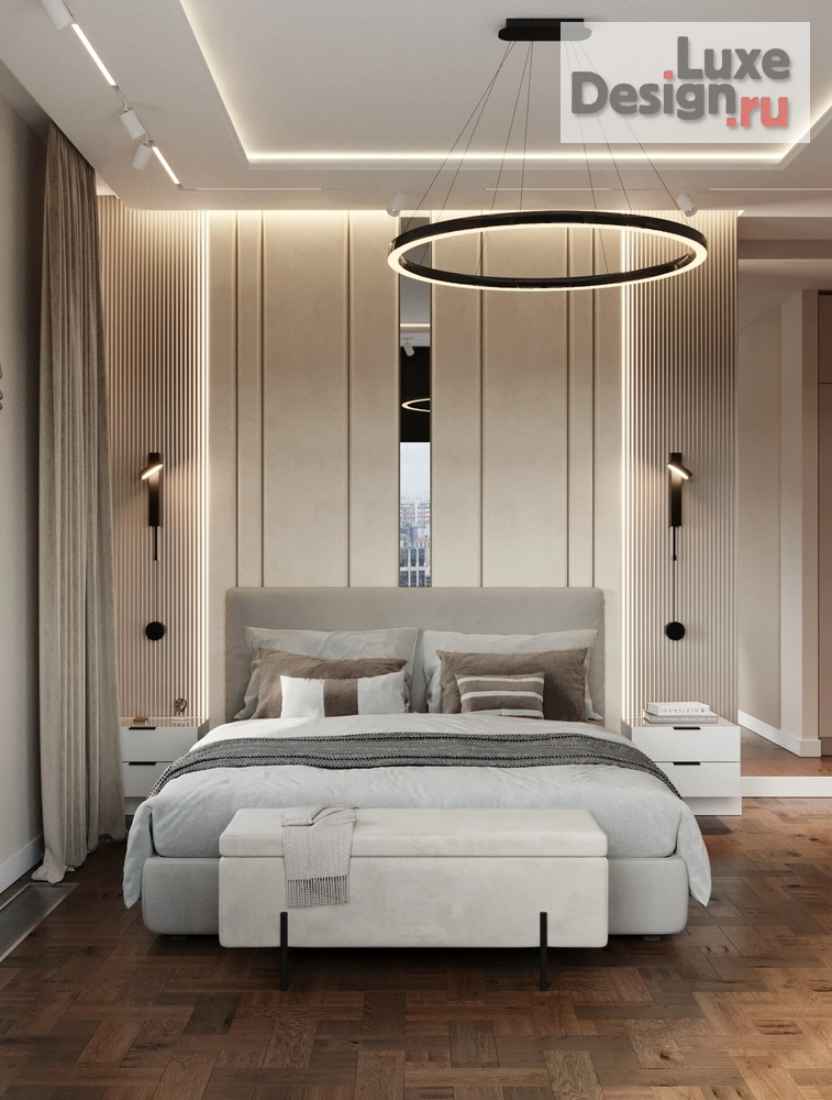 Дизайн интерьера трехкомнатной квартиры "Спальня с гардеробной" (фото 6)