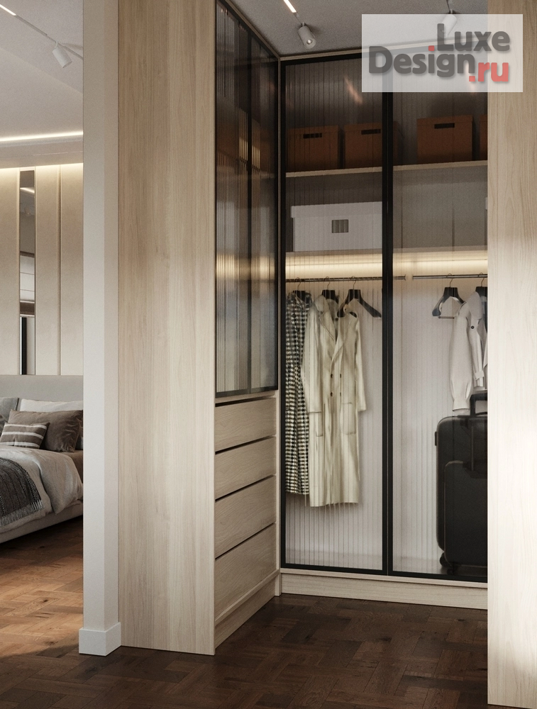 Дизайн интерьера трехкомнатной квартиры "Спальня с гардеробной" (фото 2)