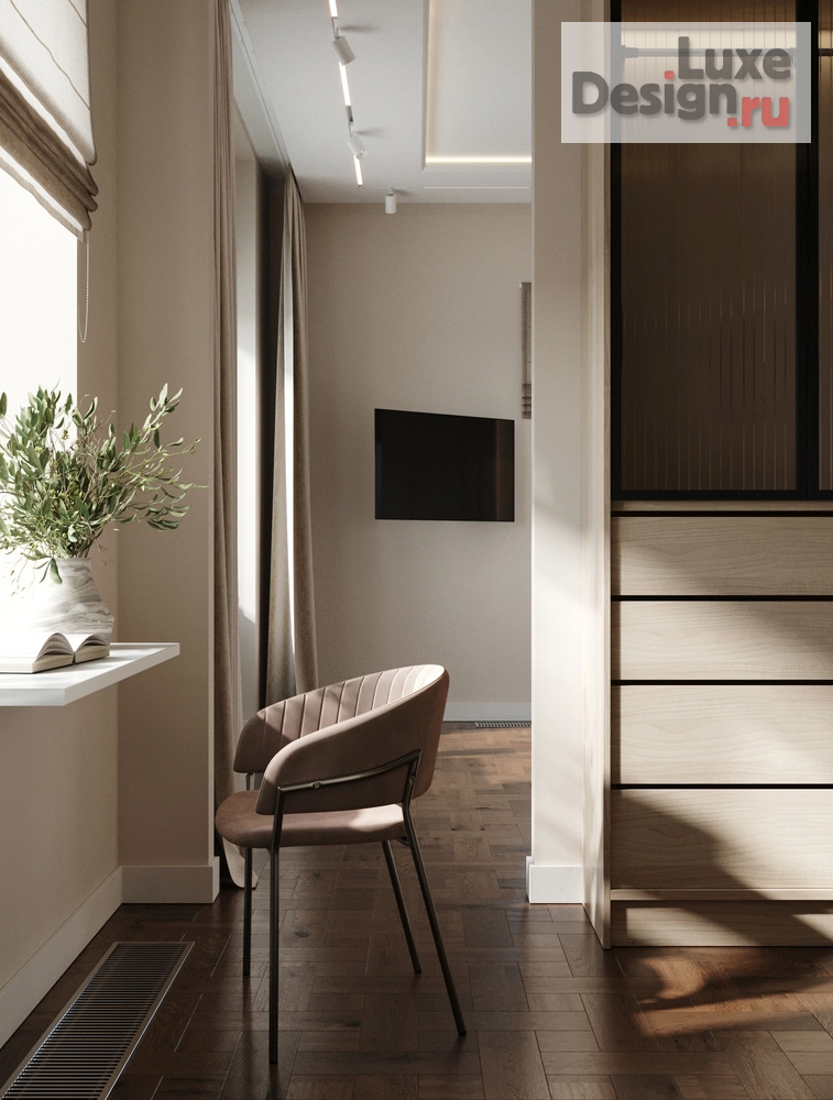 Дизайн интерьера трехкомнатной квартиры "Спальня с гардеробной" (фото 4)